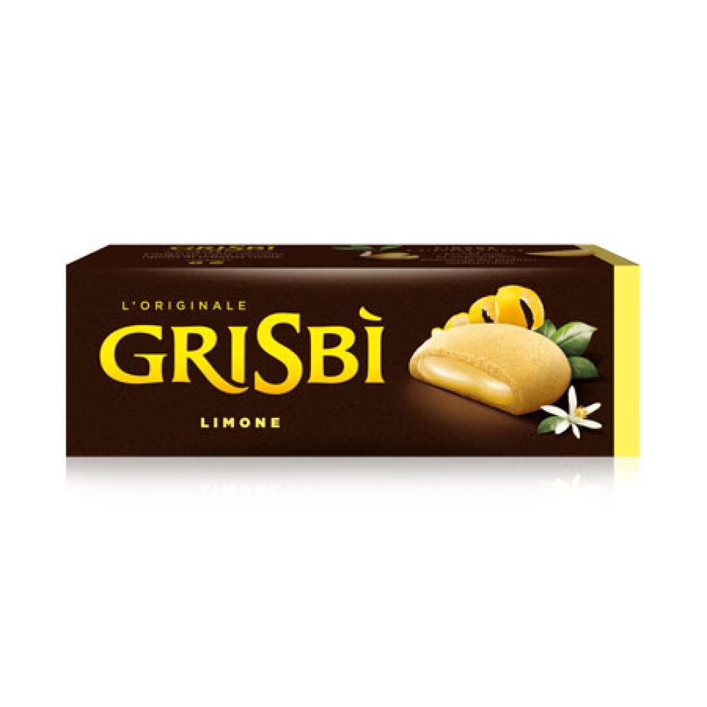 Бисквити GRISBI Lemon, с лимонов крем, кутия 135 г