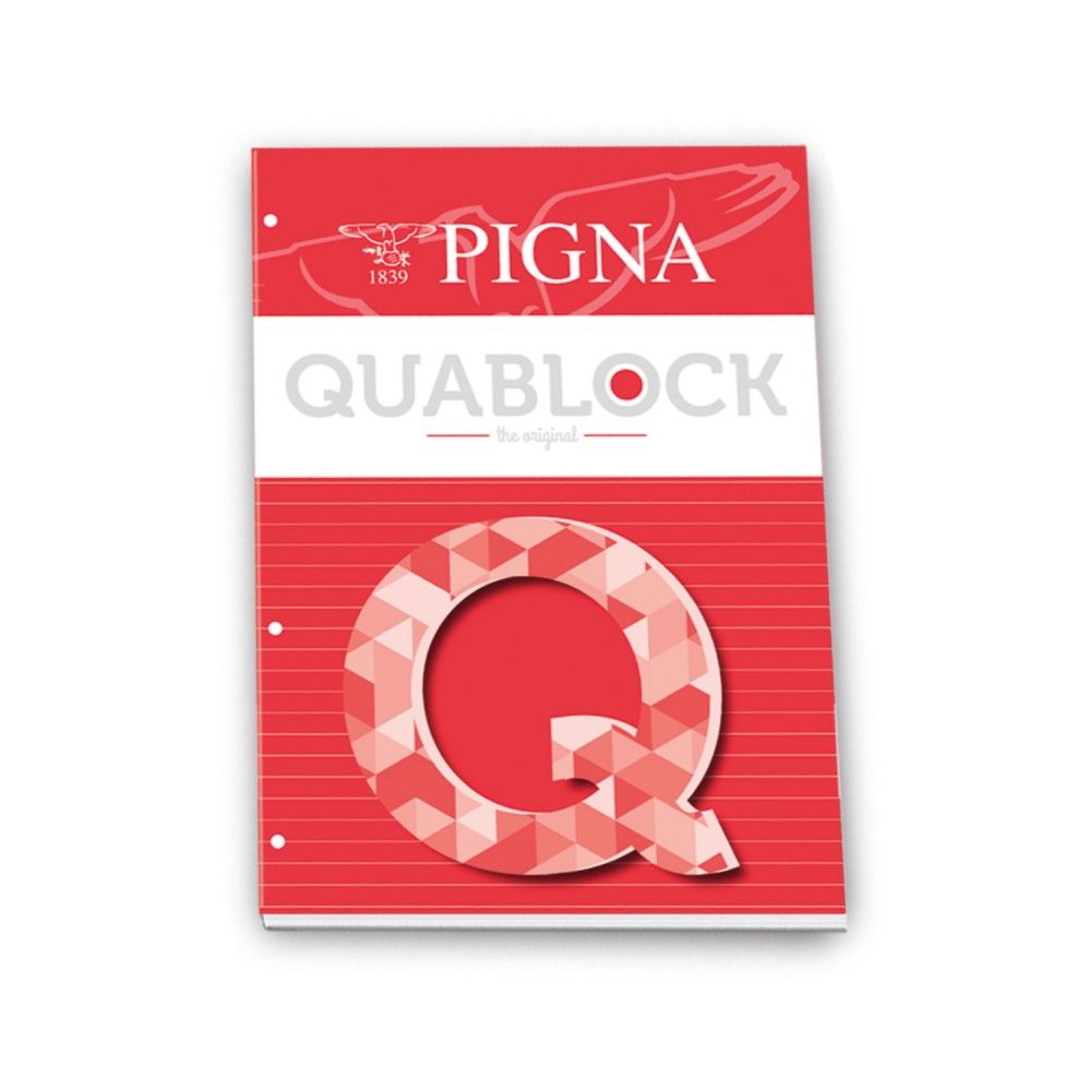 Блокнот PIGNA Quablock, A4, 50 л., линиран офсет 80 г, с перфорация