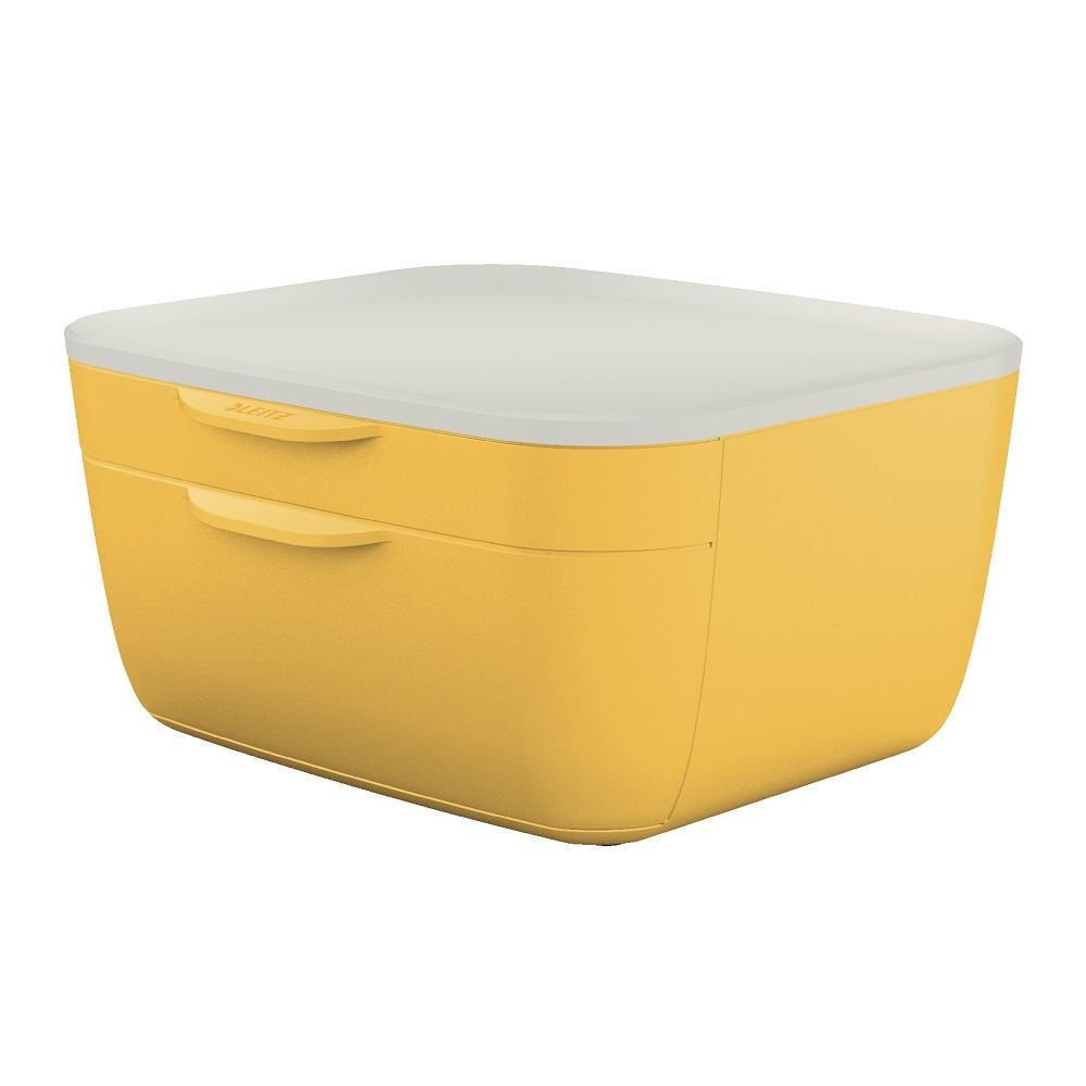 Бокс с 2 чекмеджета LEITZ Cosy, 251x143x275 мм, Polystyrene, жълт