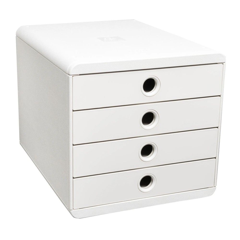 Бокс с 4 чекмеджета EXACOMPTA AutentiK POP-BOX PLUS, 347x278x267 мм, Polystyrene, бял Бокс с 4 чекмеджета EXACOMPTA AutentiK POP-BOX PLUS, 347x278x267 мм, Polystyrene, бял