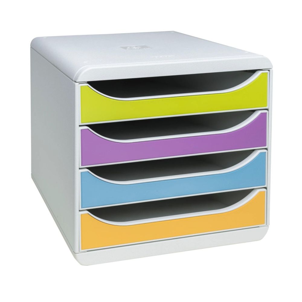 Бокс с 4 чекмеджета EXACOMPTA Pop'Nco, 347x278x267 мм, Polystyrene, 4 цвята Бокс с 4 чекмеджета EXACOMPTA Pop'Nco, 347x278x267 мм, Polystyrene, 4 цвята