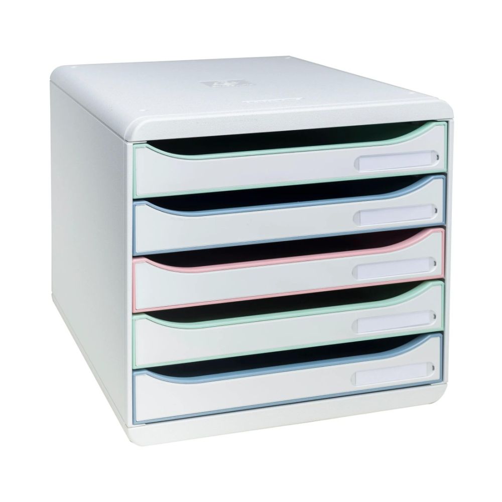 Бокс с 5 чекмеджета EXACOMPTA AutentiK BIG-BOX PLUS, 347x278x271 мм, Polystyrene, 5 цвята