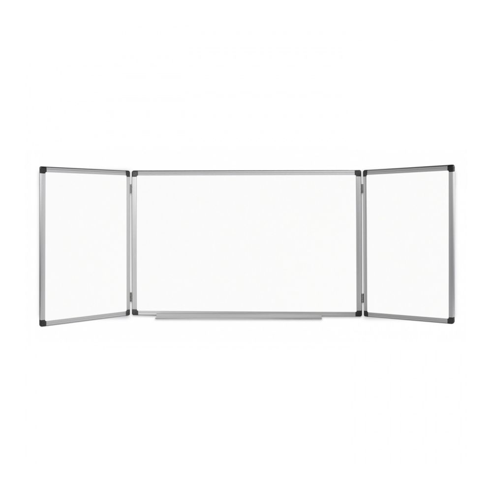 Бяла дъска с 3 панела Bi-Office Maya Trio, 4800x1200 мм, сгъната 2400x1200 мм, алуминиева рамка