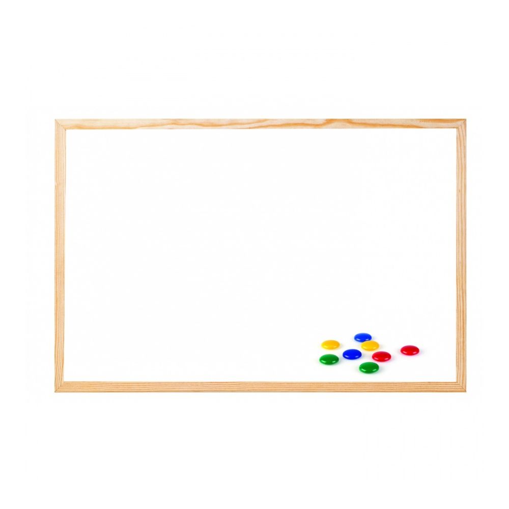 Бяла магнитна дъска Bi-Office Essential, 900x600 мм, дървена рамка