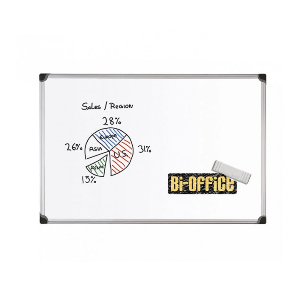 Бяла магнитна дъска Bi-Office Maya Series, 1200x900 мм, алуминиева рамка