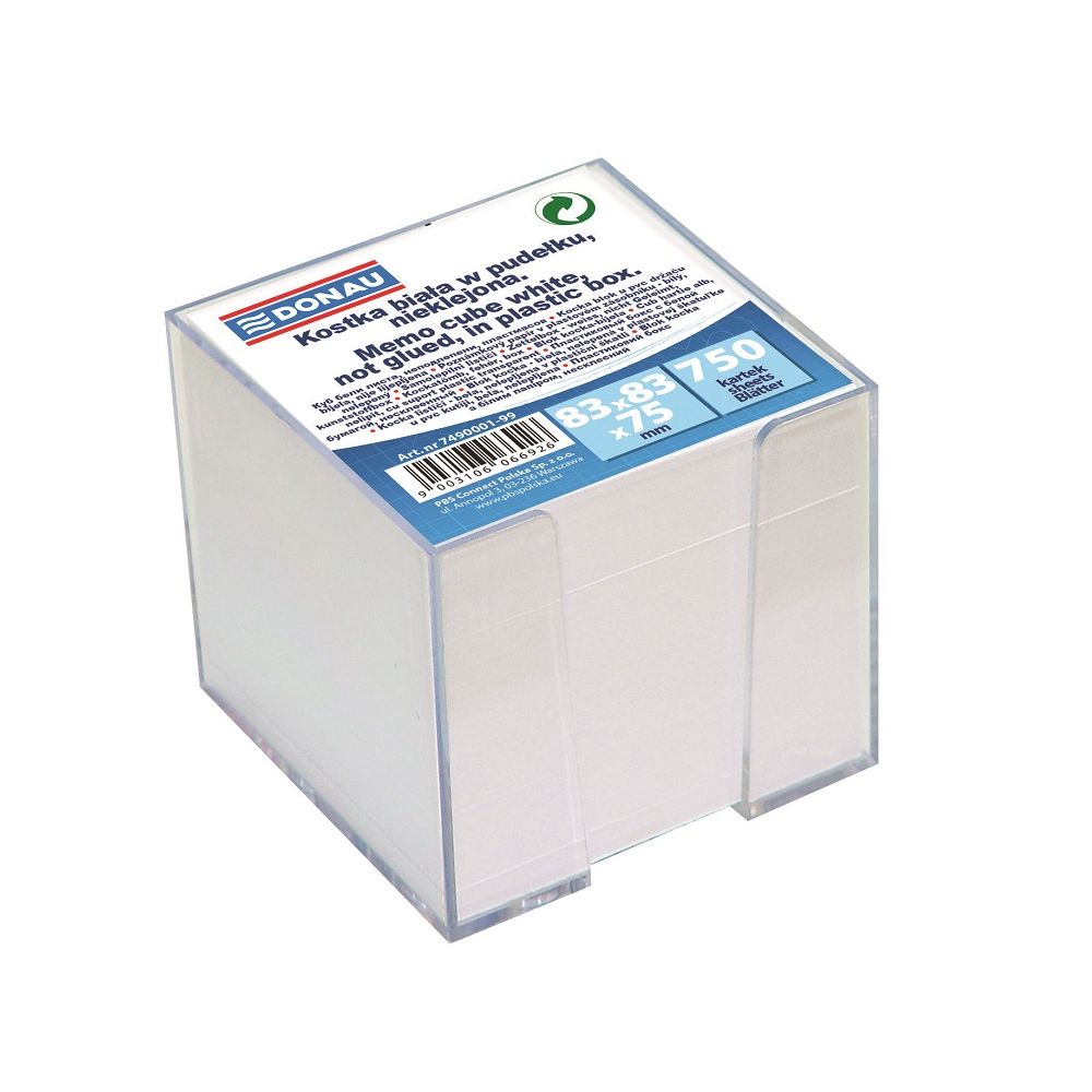 Бяло кубче в PVC поставка Donau, 92 х 92 x 82 мм, 750 л, офсет, нелепено