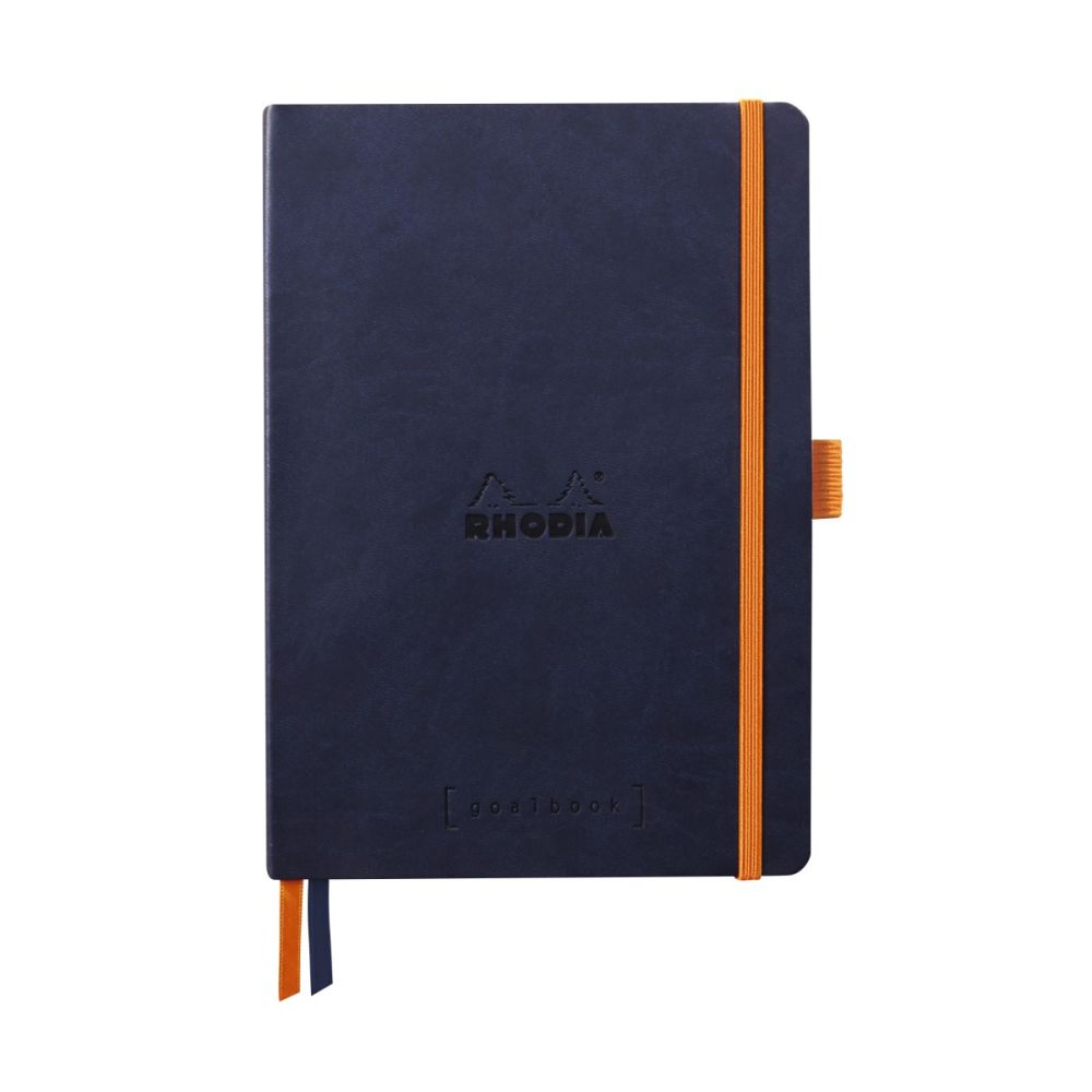 Бележник RHODIA Rhodiarama Goalbook, A5, 120 л., точки, хартия шамоа 90 г, меки PU корици, тъмносин