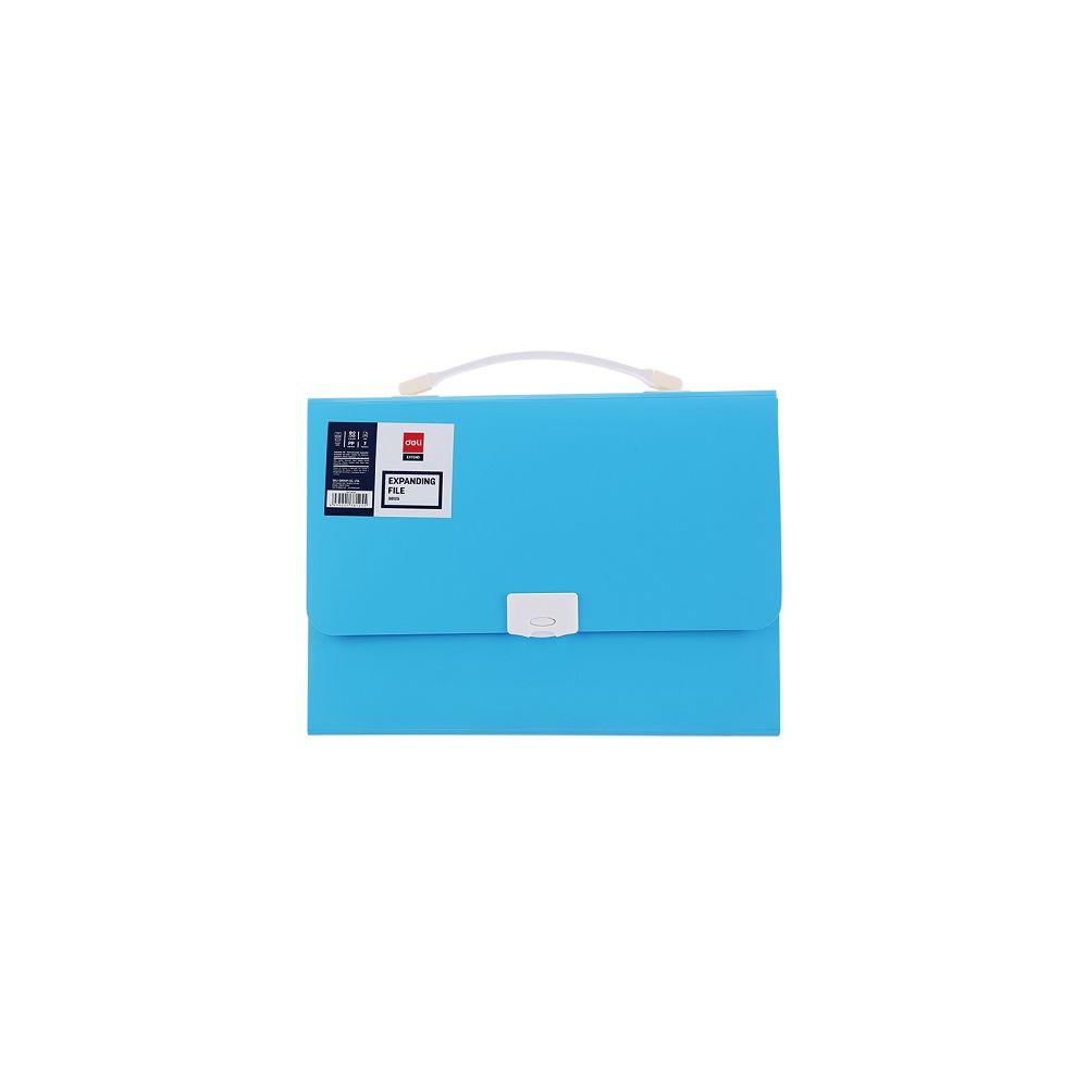 Чанта за документи Deli Rio, E38125, 7 отделения и индекси, PP, синя