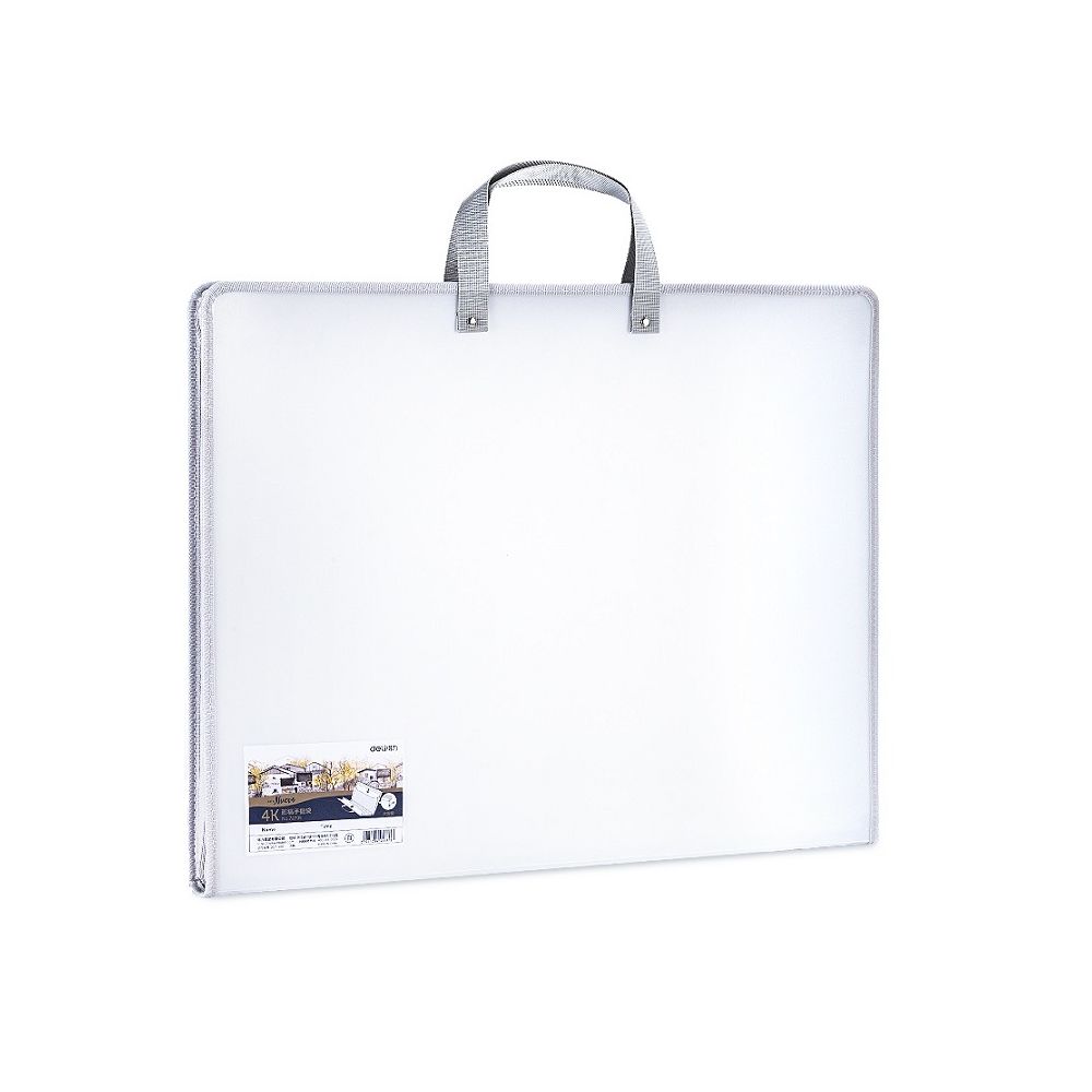 Чанта за рисунки Deli, 72706, 350x440 мм, с цип, РР, бяла