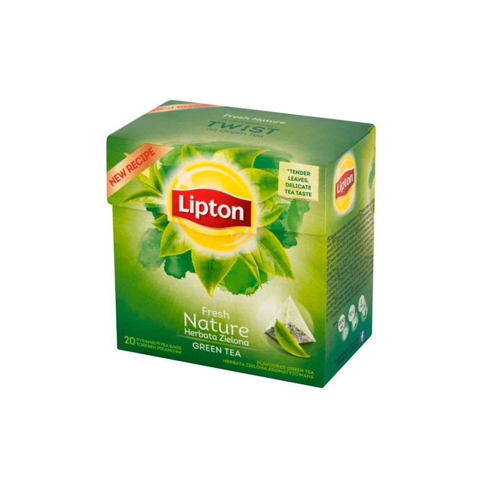 Чай Lipton Pyramids зелен, кутия 20 бр. x 1.5 г