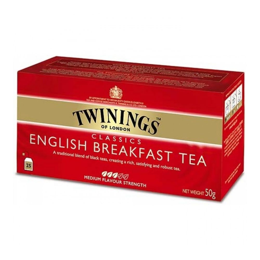 Чай Twinings English breakfast - Английска закуска, кутия 25 бр. х 2 г