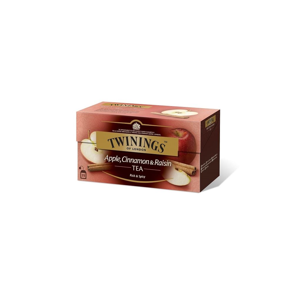 Чай Twinings Ябълка, канела и стафиди, кутия 25 бр. х 2 г