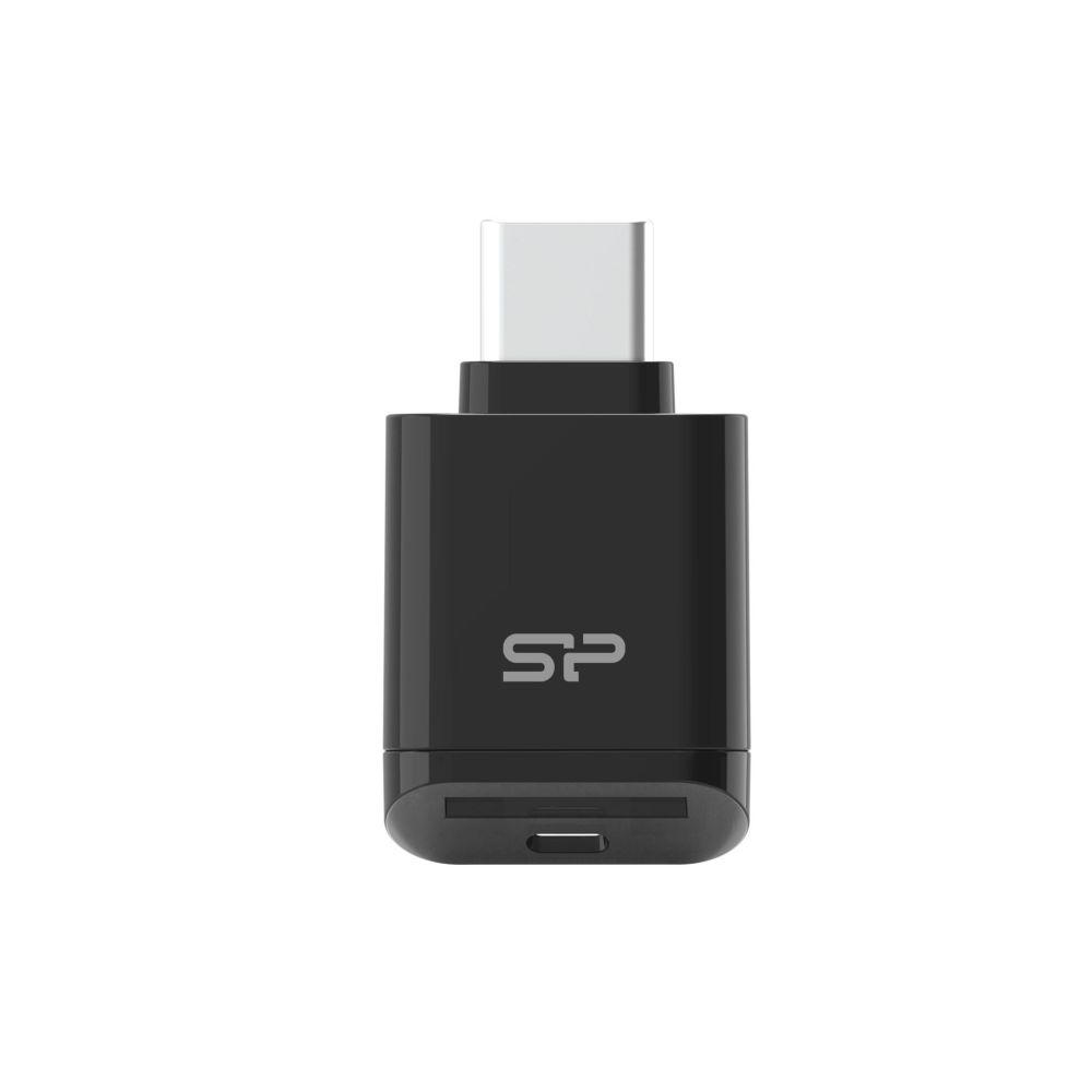 Четец за карти Silicon Power C200 microSD, външен, Type-C, USB 2.0, черен