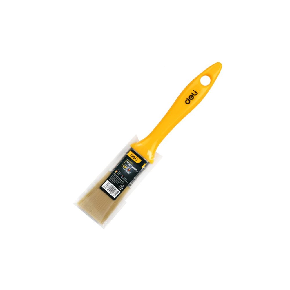 Четка за боядисване Deli TOOLS EDL509152, PET дръжка, 1.5"/38.1 мм, жълта