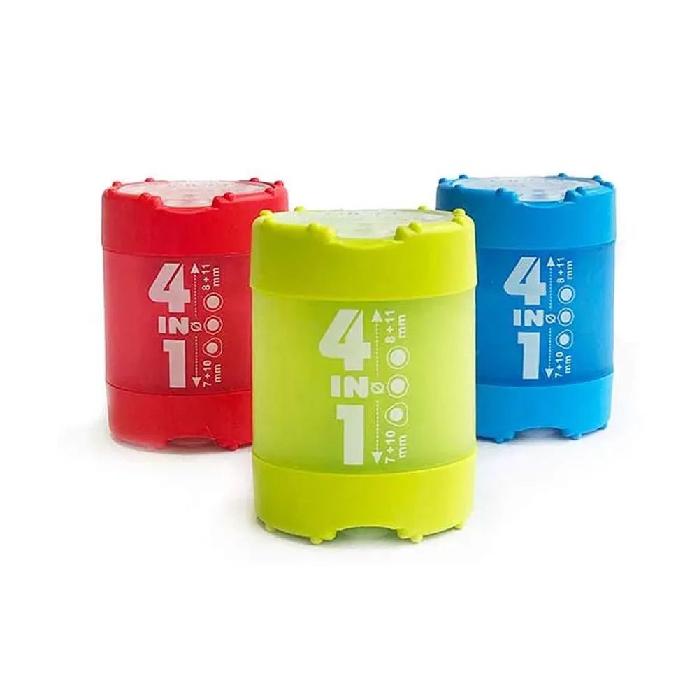 Четворна острилка с контейнер KUM 4-IN-1, ф 7/8/10/11, 45х35х60 мм, цветна