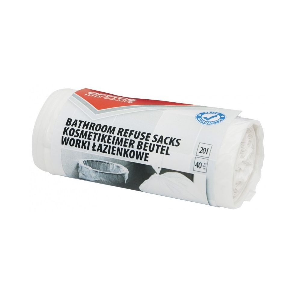 Чували за смет OFFICE PRODUCTS, HDPE 7 mic, 20 л, 45х50 см, бели, 40 бр.