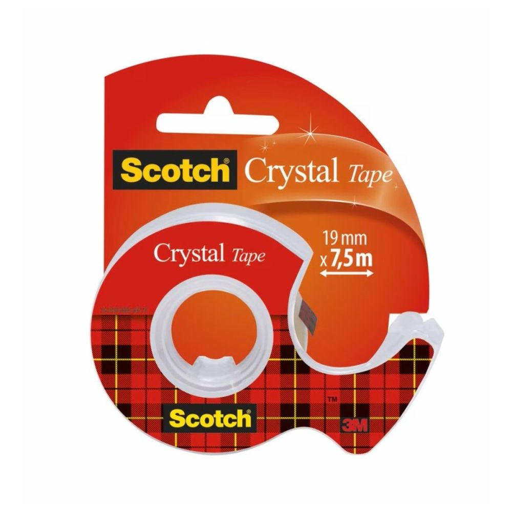 Тиксо Scotch Crystal 6-1975, 19 мм х 7.5 м, кристално, с диспенсър Тиксо Scotch Crystal 6-1975, 19 мм х 7.5 м, кристално, с диспенсър