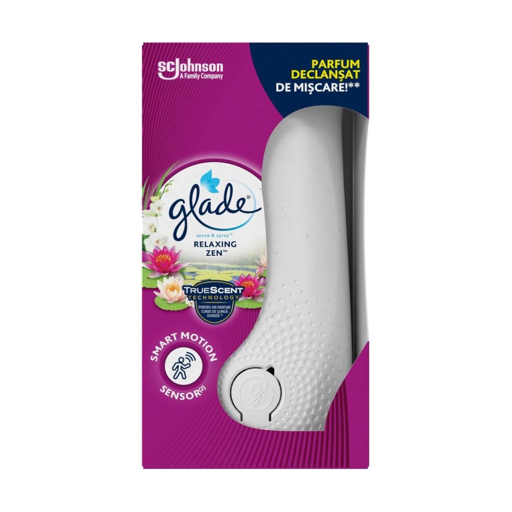 Ароматизатор с автоматичен сензор Glade Sense&Spray, Relazing Zen, 18 мл Ароматизатор с автоматичен сензор Glade Sense&Spray, Relazing Zen, 18 мл