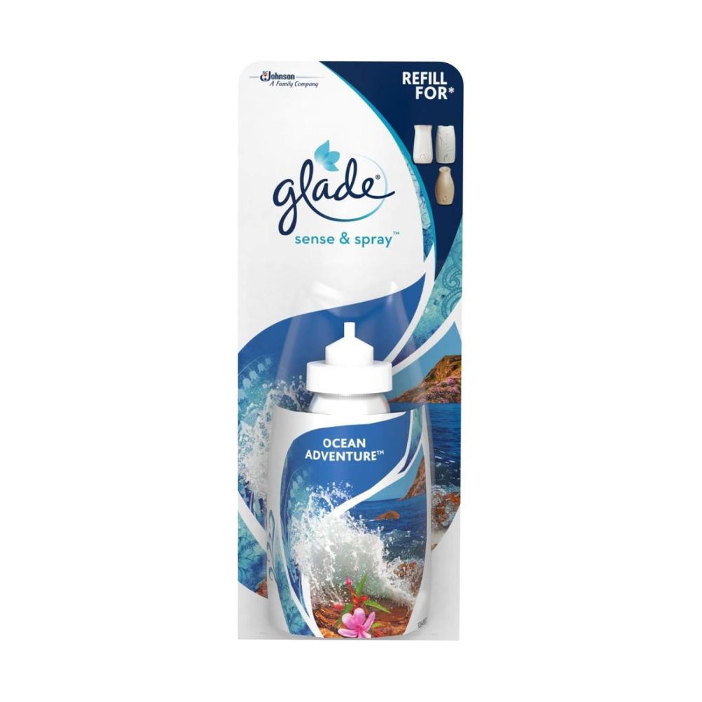 Пълнител за ароматизатор Glade Sense&Spray, аромат Ocean, 18 мл Пълнител за ароматизатор Glade Sense&Spray, аромат Ocean, 18 мл