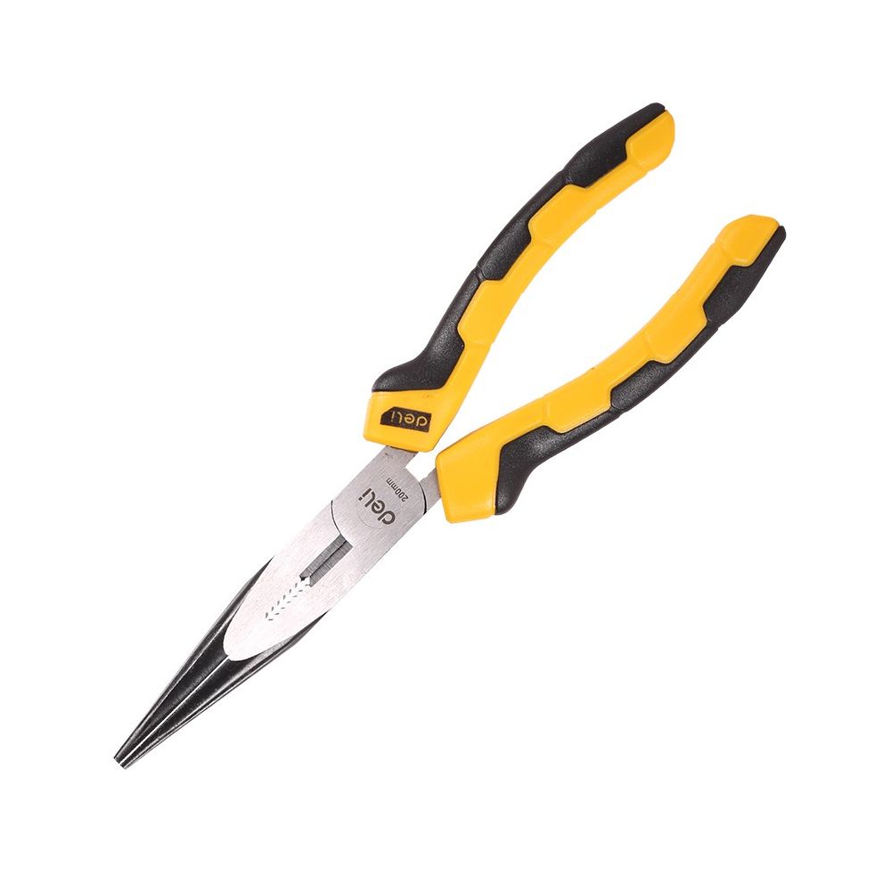 Дългоусти клещи Deli TOOLS EDL2108, 8"/205 мм, жълточерни