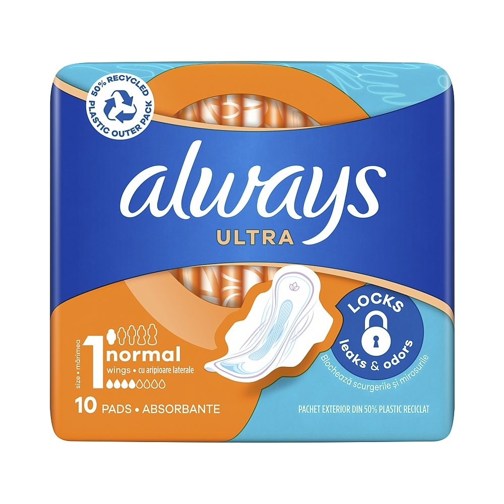Дамски превръзки Always Ultra Normal 4D, 10 бр.