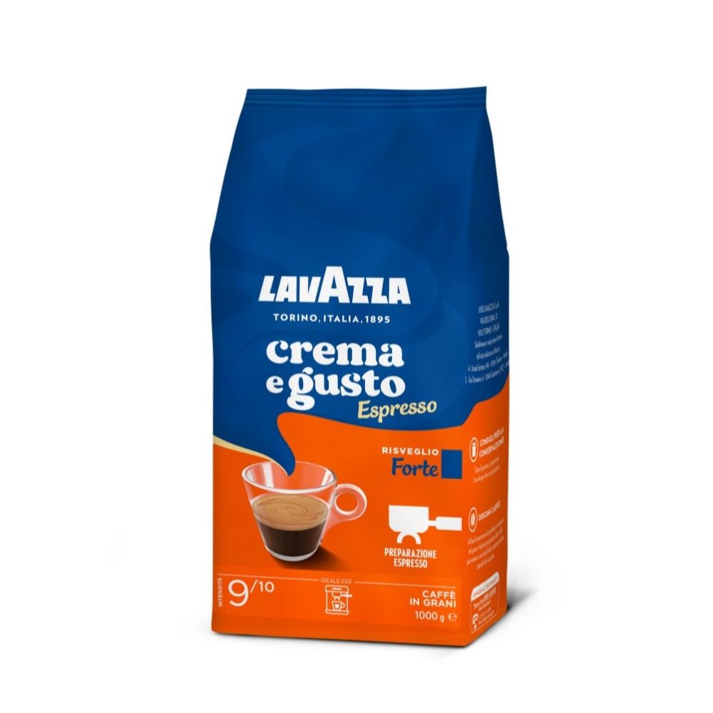 Кафе Lavazza CREMA E GUSTO Forte, на зърна, пакет 1 кг
