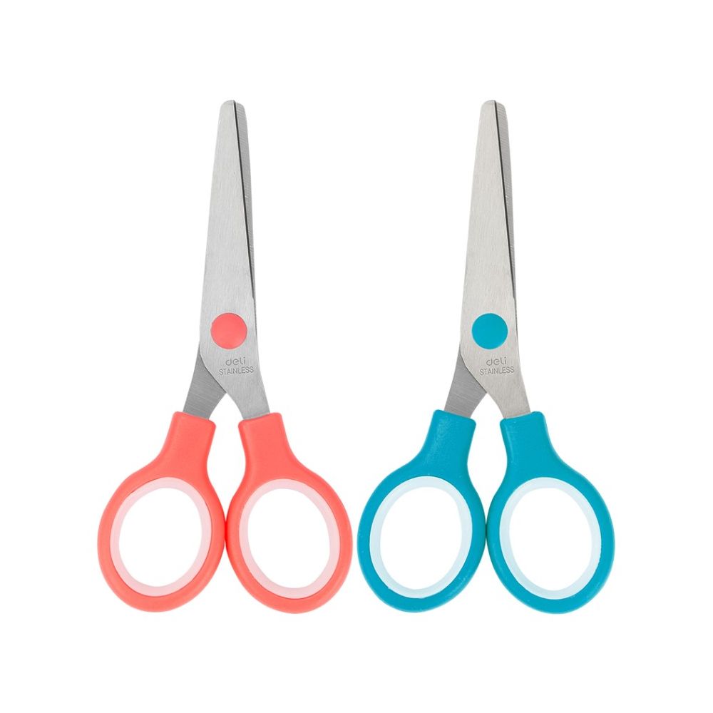 Детска ножица Deli, E6007, 132 мм, гумирани дръжки, блистер