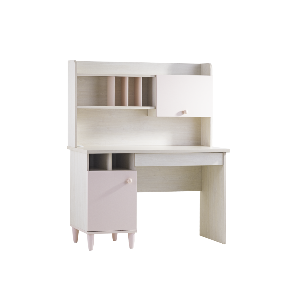 Детско бюро с етажерка Pollina, 1200х570х1450 мм, ПДЧ 18мм, розово