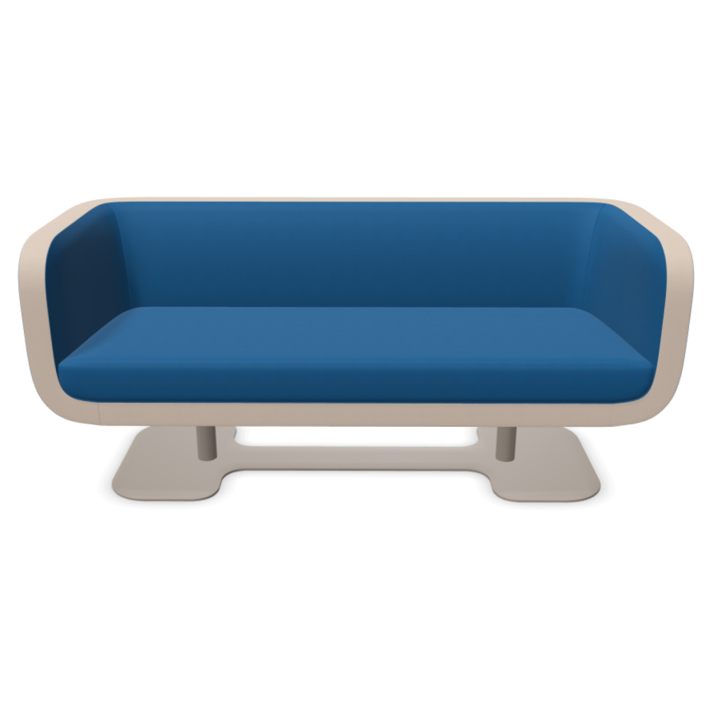 Диван Bound, триместен, 1730х635х760 мм, метална база, кашмир, екокожа Parotega(4), цвят син и бежов