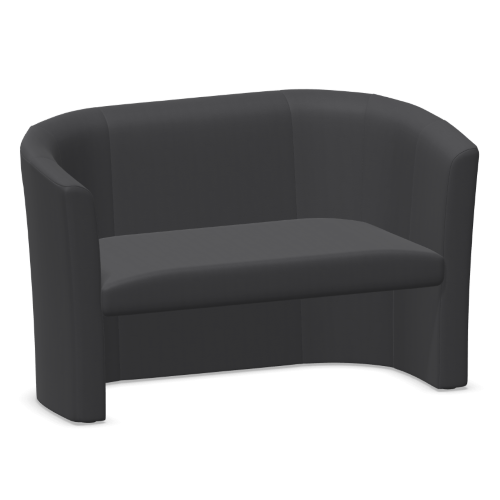 Диван Club-Duo, двуместен, 1290х630х770 мм, тапицерия екокожа Valensia(2)VL4003, тъмносива