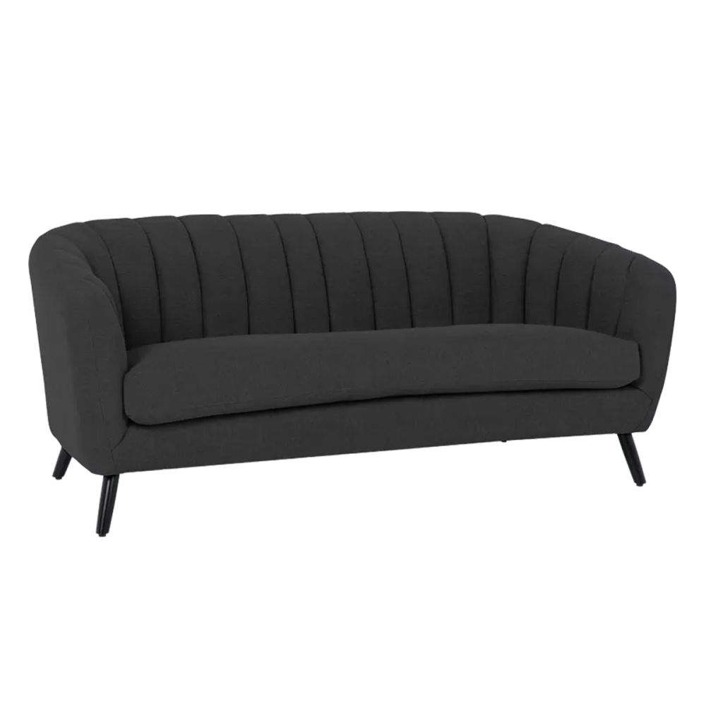 Диван Greta 3, триместен, черна база дърво и метал, дамаска текстил, графит