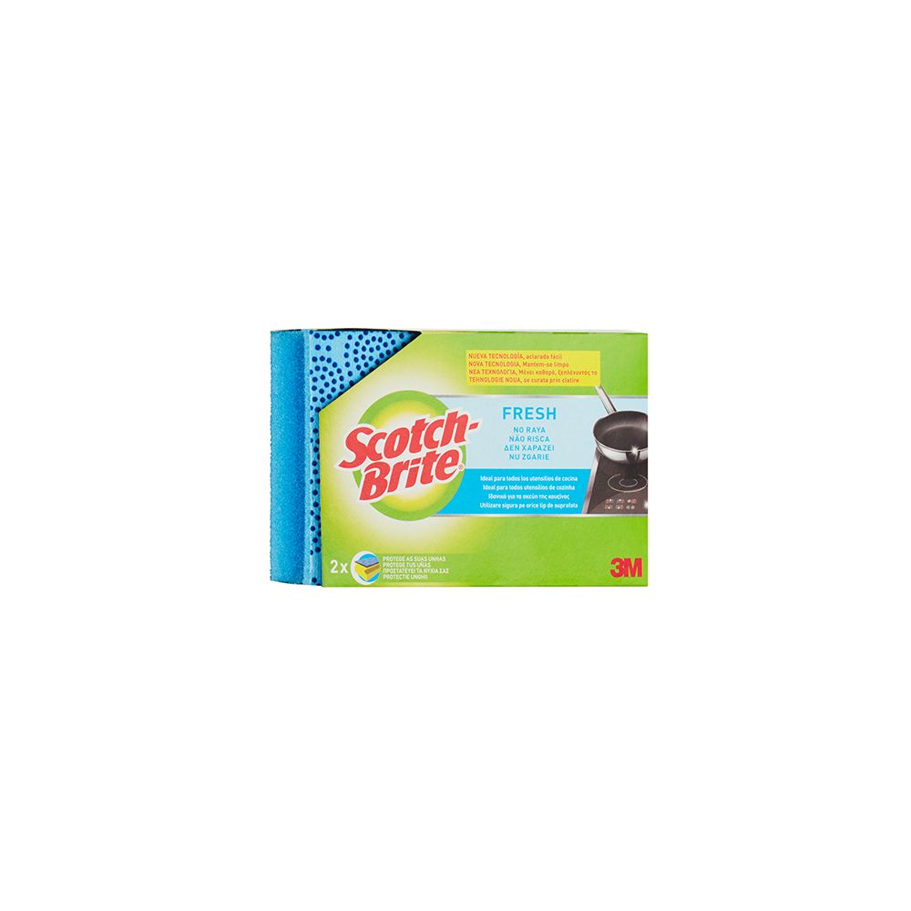 Домакинска гъба Scotch Brite® Fresh Non Scratch за деликатни повърхности , синя, 2 бр.