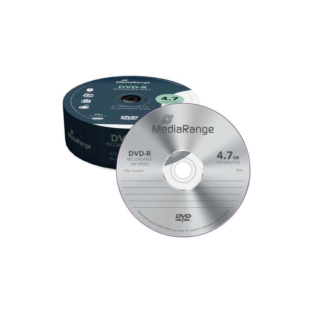 DVD-R MediaRange, 4.7GB, 16x, опаковка 25 бр. DVD-R MediaRange, 4.7GB, 16x, опаковка 25 бр.