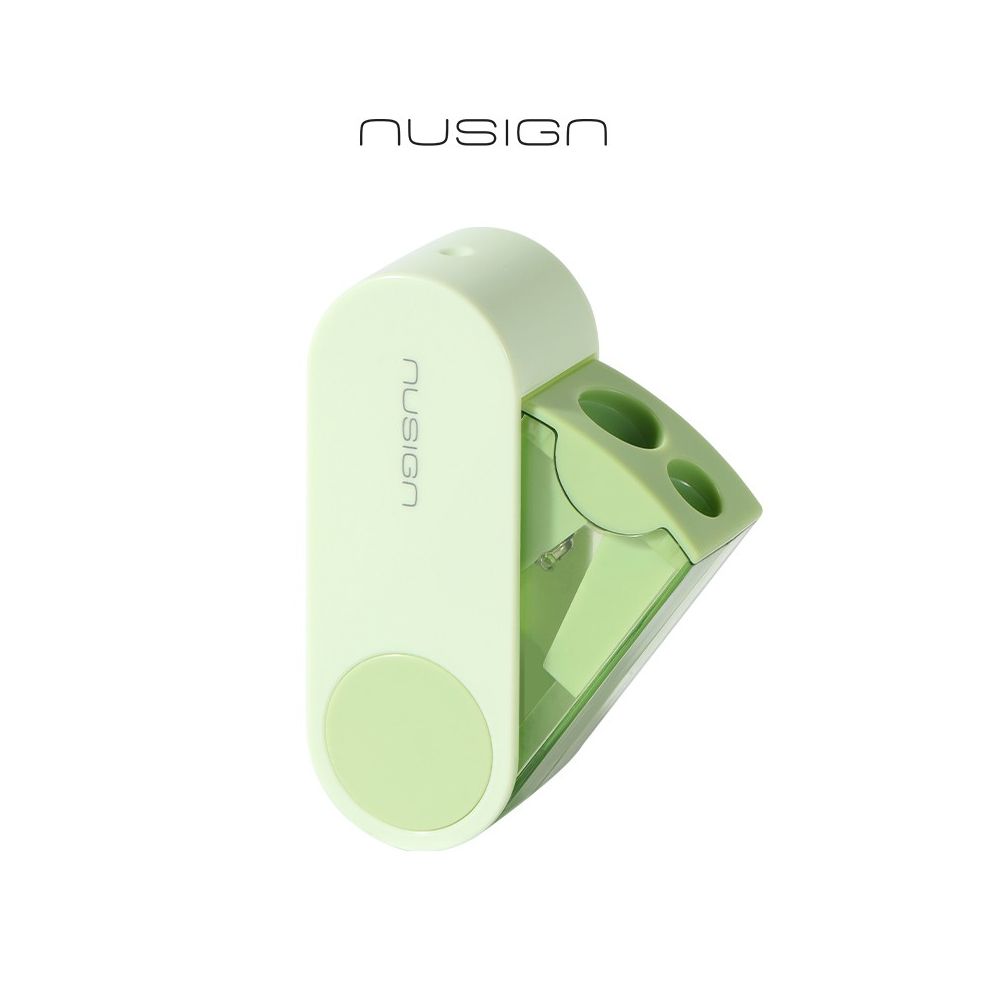 Двойна острилка с контейнер Nusign Classic ENS074-GR, ф 6.9/10.55 мм, 125x80x20 мм, зелена