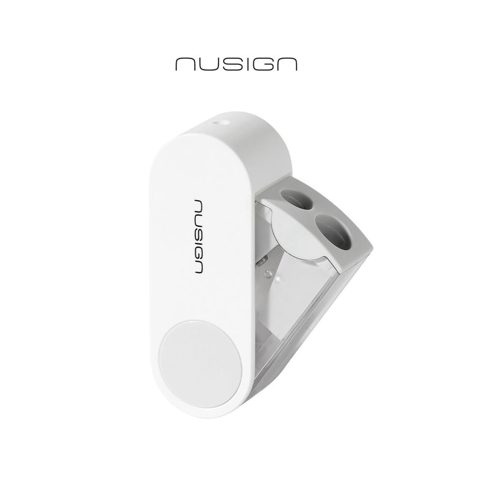 Двойна острилка с контейнер Nusign Classic ENS074-WH, ф 6.9/10.55 мм, 125x80x20 мм, бяла