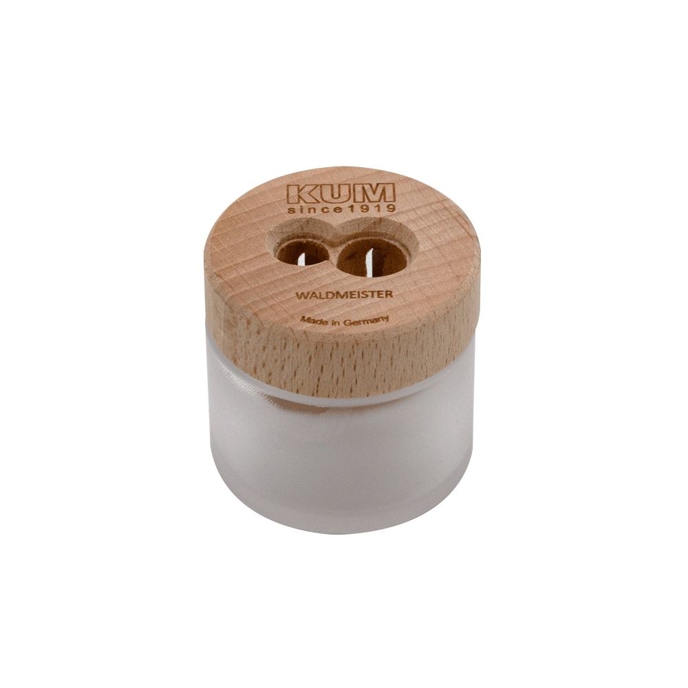 Двойна острилка със стъклен контейнер KUM Waldmeister, ф 8/11 мм, дървена