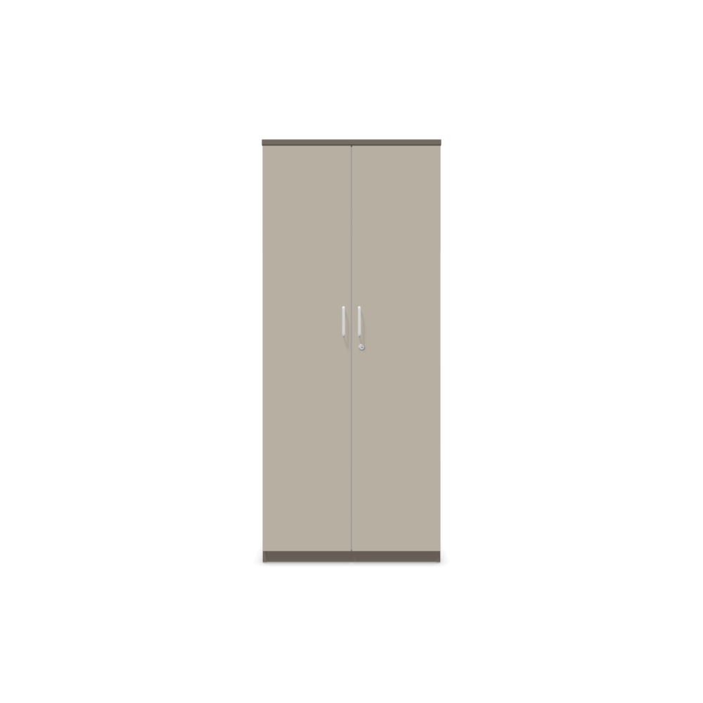 Двукрилен гардероб Easy Space D2, 800х445х1895мм, ПДЧ 25 мм, бяла метална дръжка, кашмир и трюфел