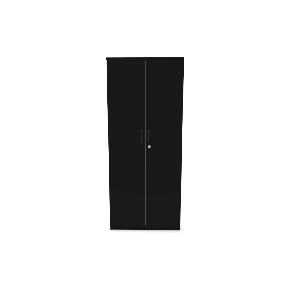 Двукрилен гардероб Easy Space D2, 800х445х1895мм, ПДЧ 25 мм, черна метална дръжка, черен