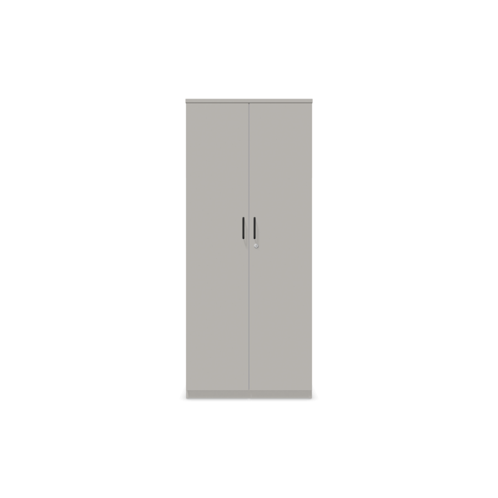 Двукрилен гардероб Easy Space D2, 800х445х1895мм, ПДЧ 25 мм, черна метална дръжка, платинено сив