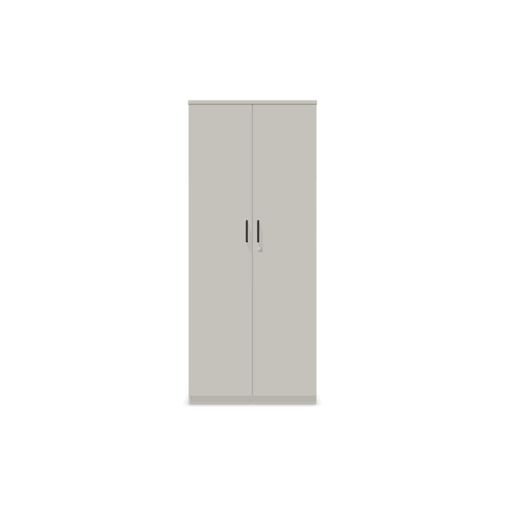 Двукрилен гардероб Easy Space D2, 800х445х1895мм, ПДЧ 25 мм, черна метална дръжка, светлосив