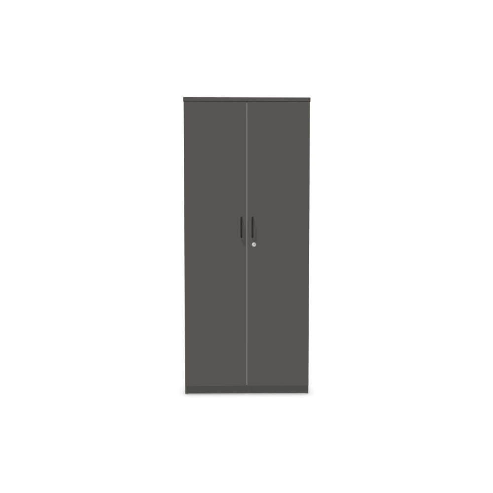 Двукрилен гардероб Easy Space D2, 800х445х1895мм, ПДЧ 25 мм, черна метална дръжка, тъмносиво