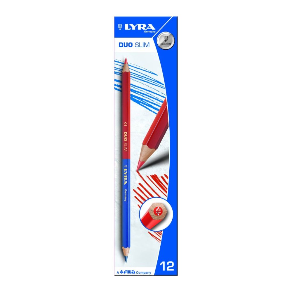 Двувърх химически молив LYRA Duo, шестоъгълно тяло, 2.8 мм, червен и син