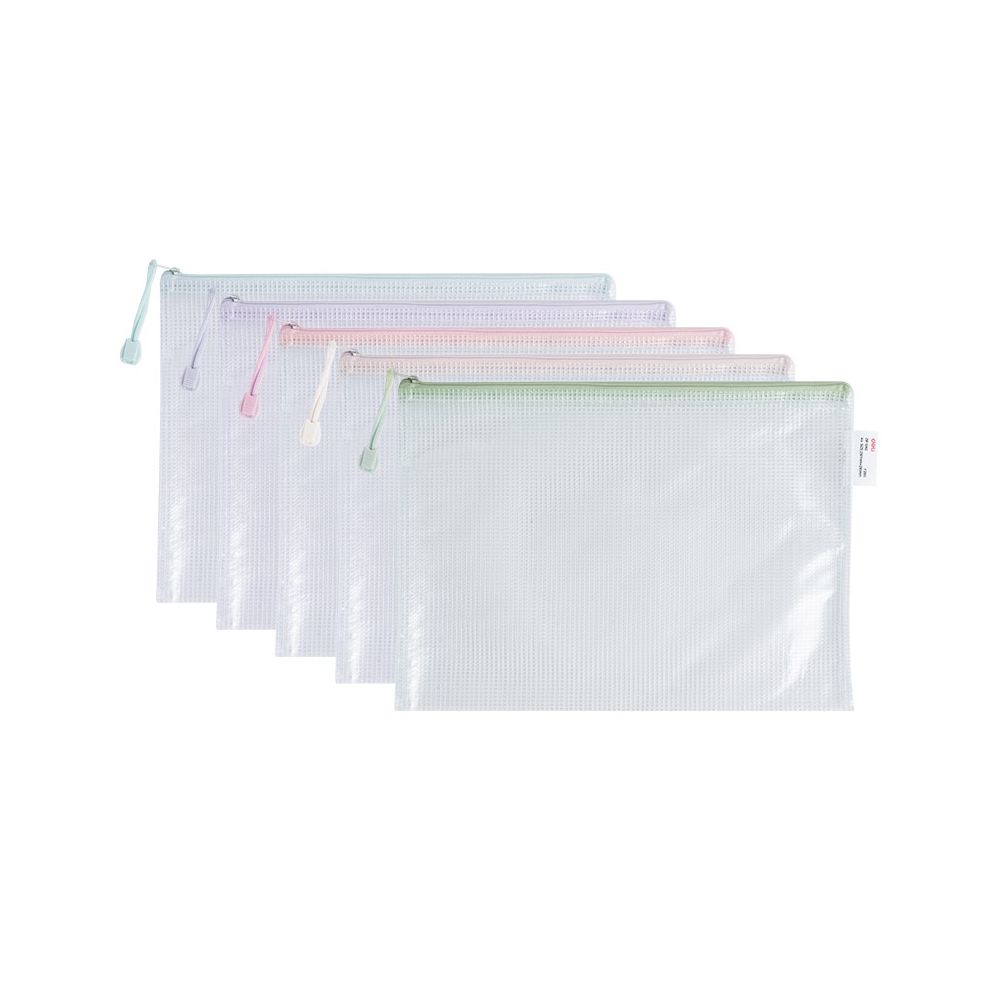 Джоб с цип Deli, EF280, A4, PVC 230 mic, полупрозрачен