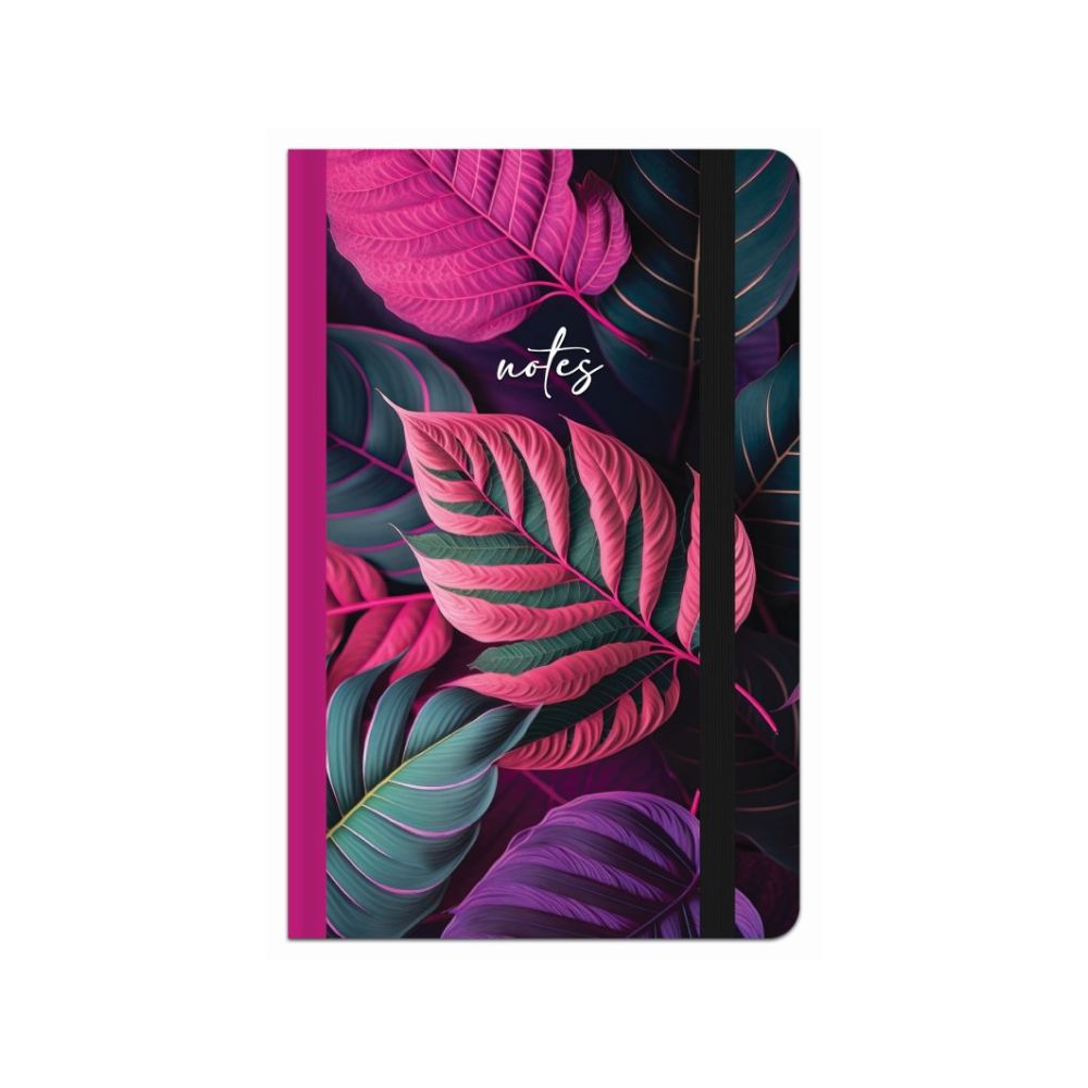 Джобен бележник с ластик LASTVA Botanical, A6, 96 л., линиран офсет 70 г, твърда корица мат ламинат