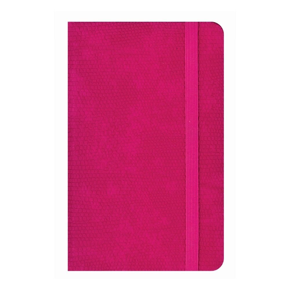 Джобен бележник с ластик LASTVA Play, A6, 96 л., линиран офсет 80 г, твърда термо PU корица, циклама