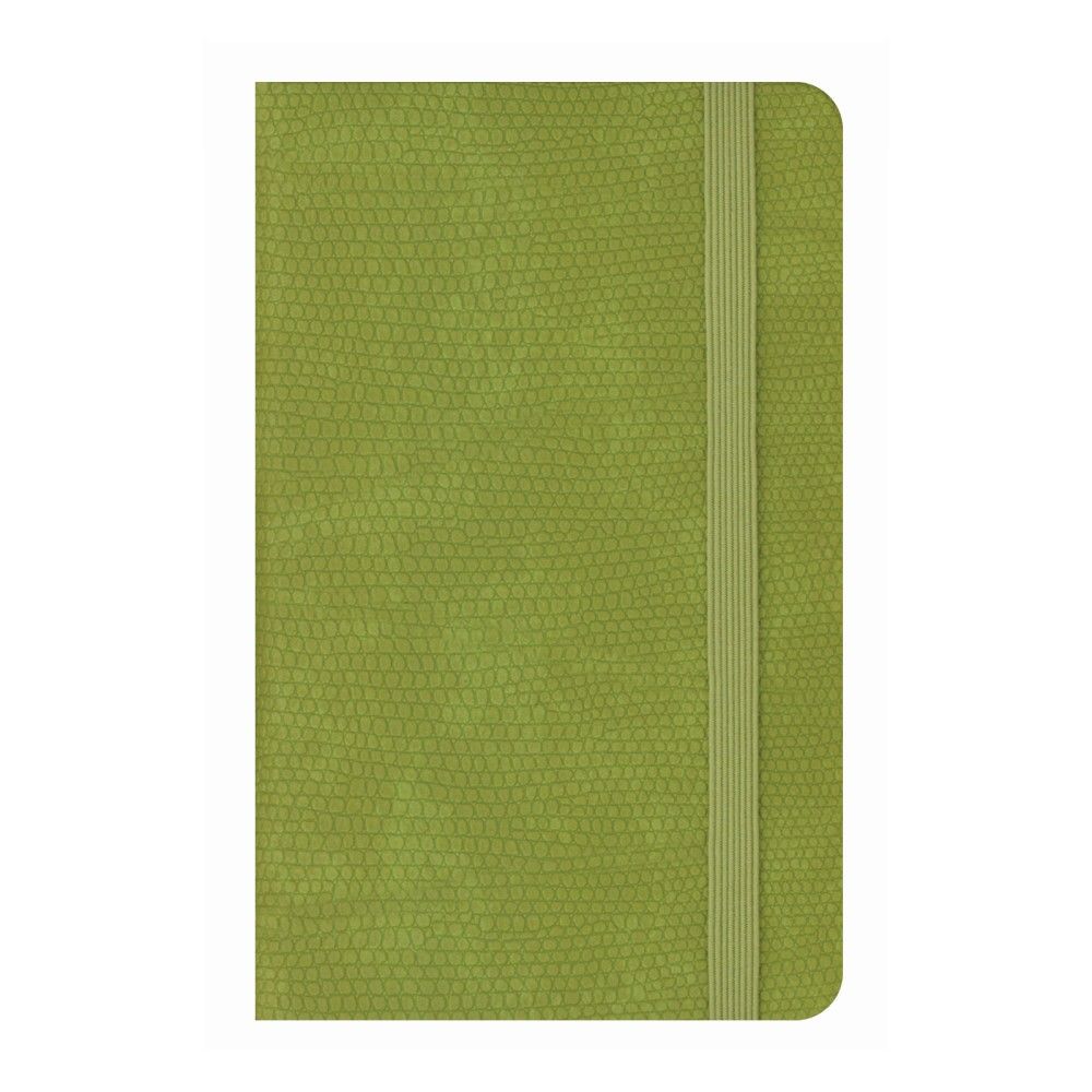 Джобен бележник с ластик LASTVA Play, A6, 96 л., линиран офсет 80 г, твърда термо PU корица, зелен