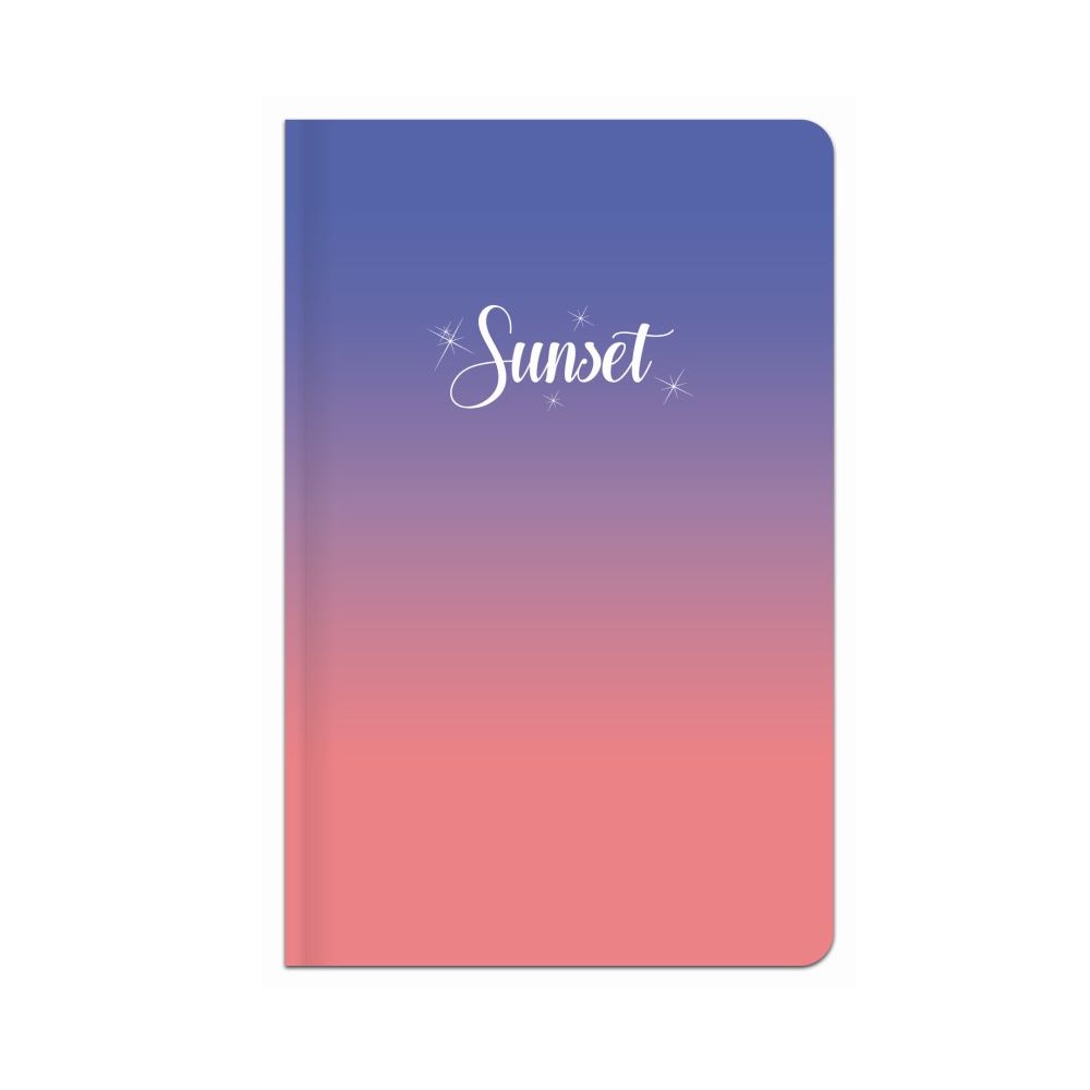 Джобен бележник с ластик LASTVA Sunset, A6, 96 л., линиран офсет 70 г, твърда корица мат ламинат