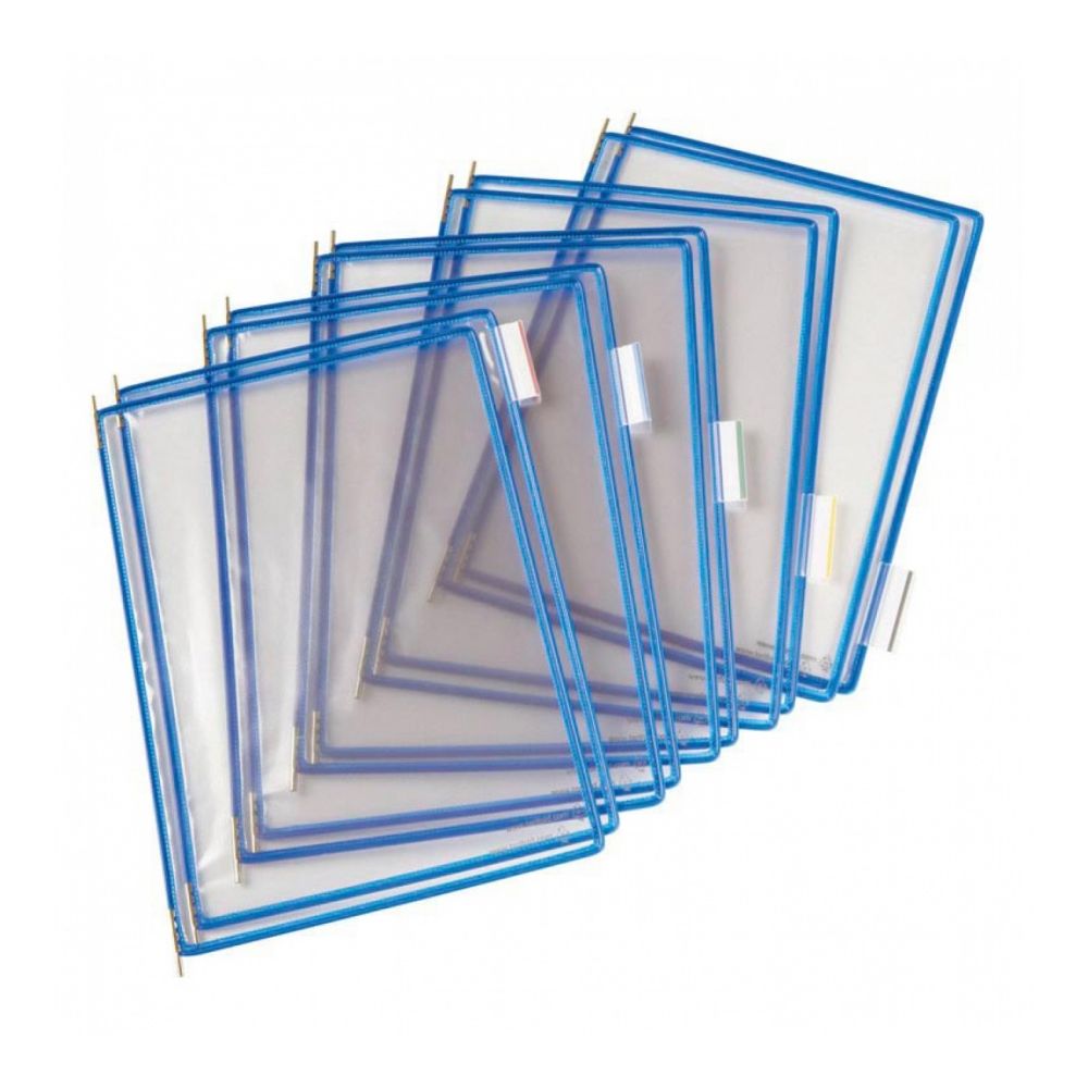 Джобове за информационна система Djois, PVC, А4, синя рамка,опаковка 10 бр.