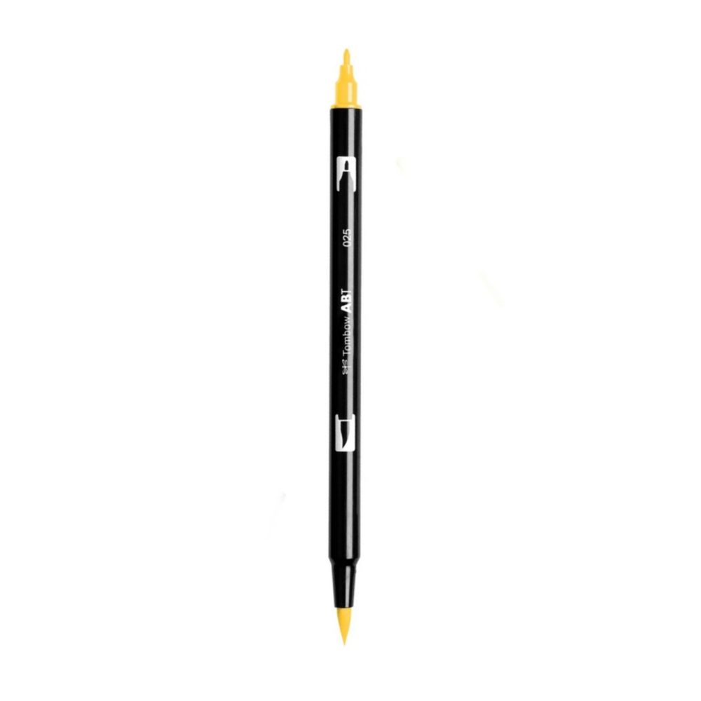 Aкварелен двувърх маркер Tombow ABT Dual Brush, четка 3.5 мм, връх 0.8 мм, 025 light orange