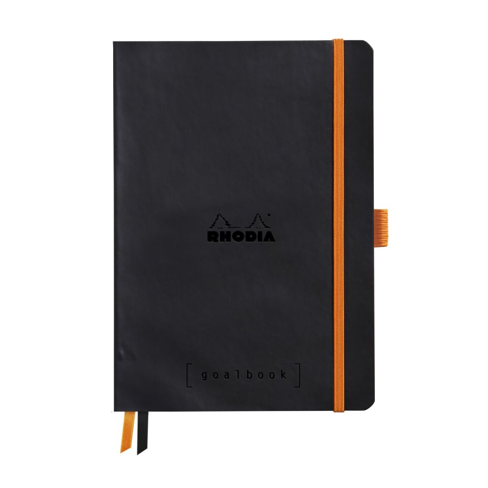 Бележник RHODIA Rhodiarama Goalbook, A5, 120 л., точки, хартия шамоа 90 г, меки PU корици, черен